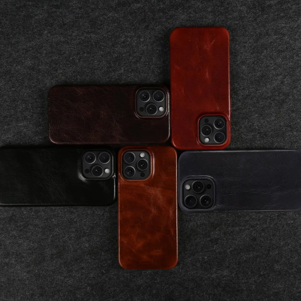 Phone Case Hand-Finished Cowhide Leather & Secure Grip