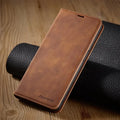 Phone Case Leather Exterior Foldable Stand & Magnetic Closure