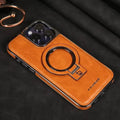 Phone Case Leather Foldable Kickstand & Magnetic Ring