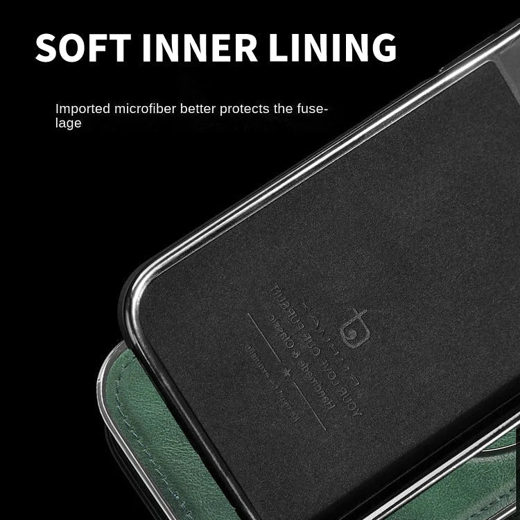 Phone Case Leather Foldable Kickstand & Magnetic Ring