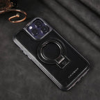 Phone Case Leather Foldable Kickstand & Magnetic Ring