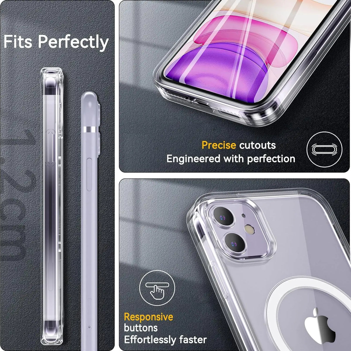Phone Case MagSafe Compatible Shockproof Tempered Glass