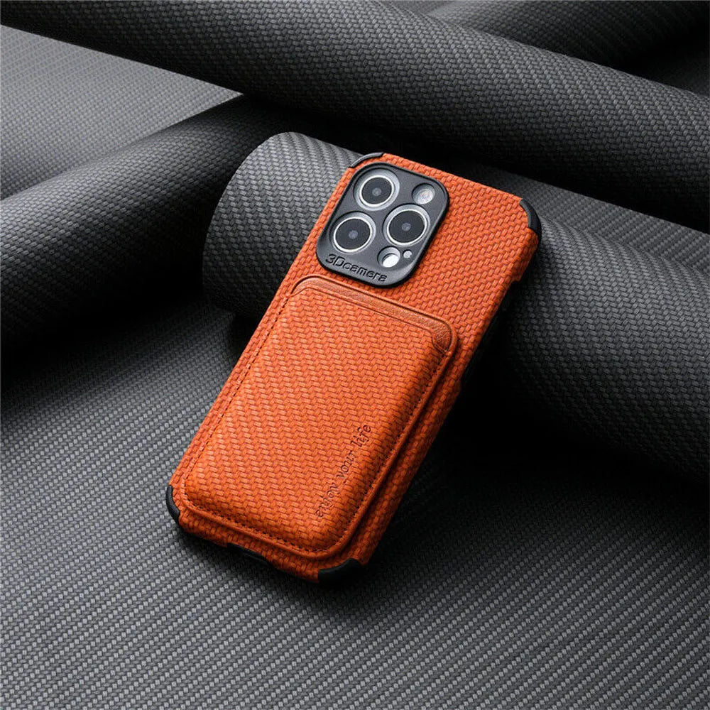 Phone Case Magnetic Card Pocket Wireless Charging Compatible