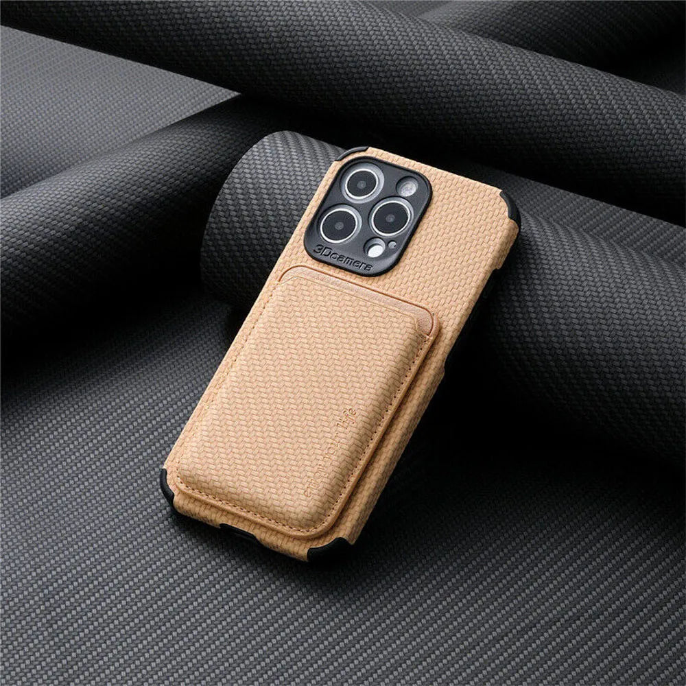 Phone Case Magnetic Card Pocket Wireless Charging Compatible