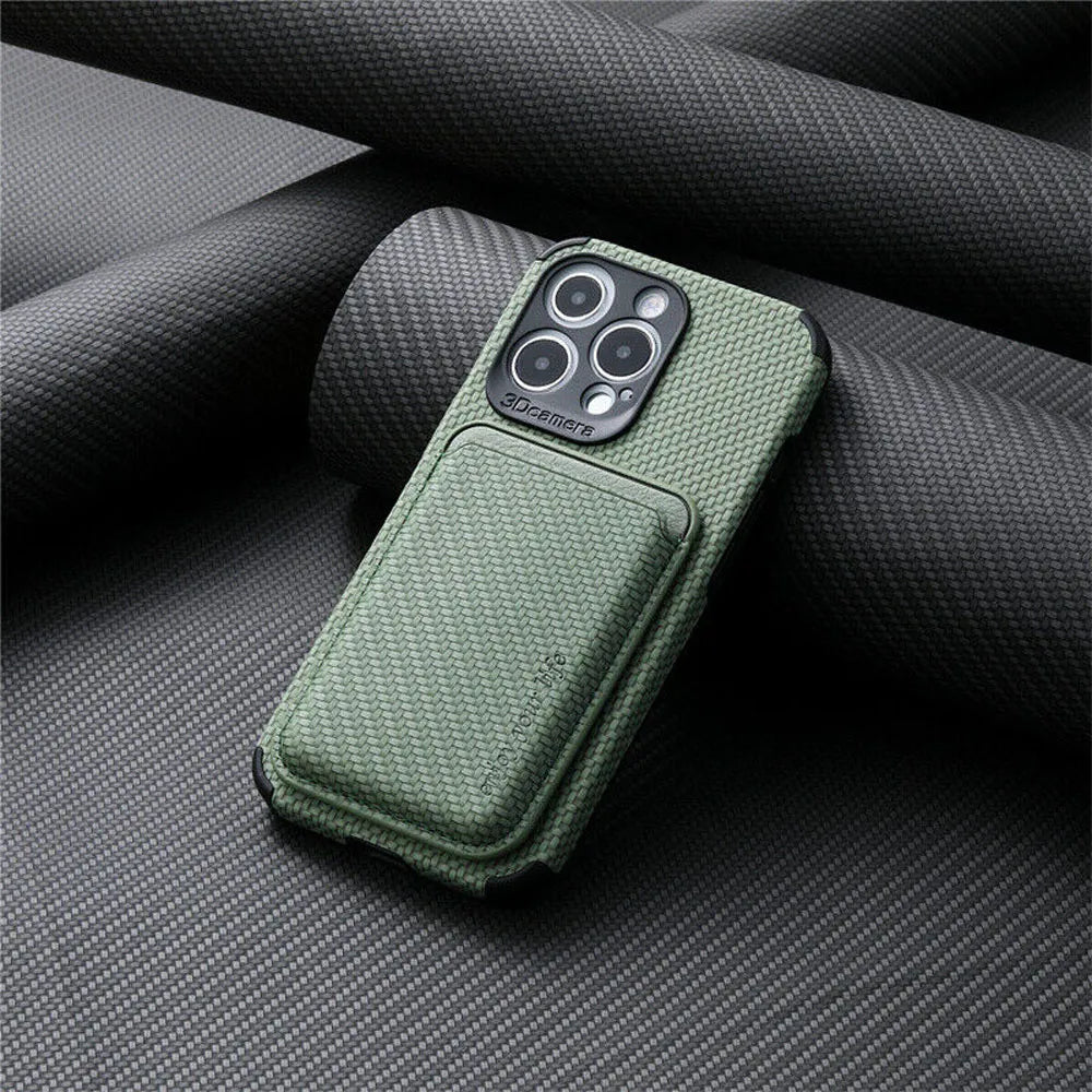 Phone Case Magnetic Card Pocket Wireless Charging Compatible