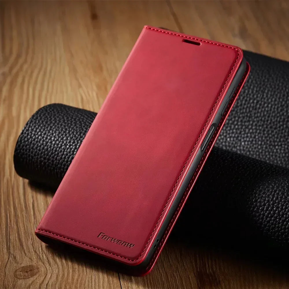 Phone Case Magnetic Leather Card Slots & Cash Pocket