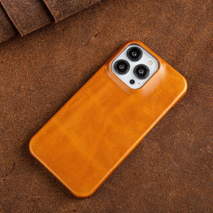 Phone Case Oil-Wax Leather Shock-Absorbing & MagSafe Compatible