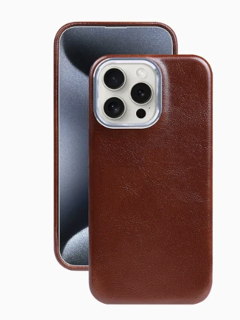 Phone Case Oil-Wax Leather Shock-Absorbing & MagSafe Compatible