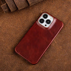 Phone Case Oil-Wax Leather Shock-Absorbing & MagSafe Compatible
