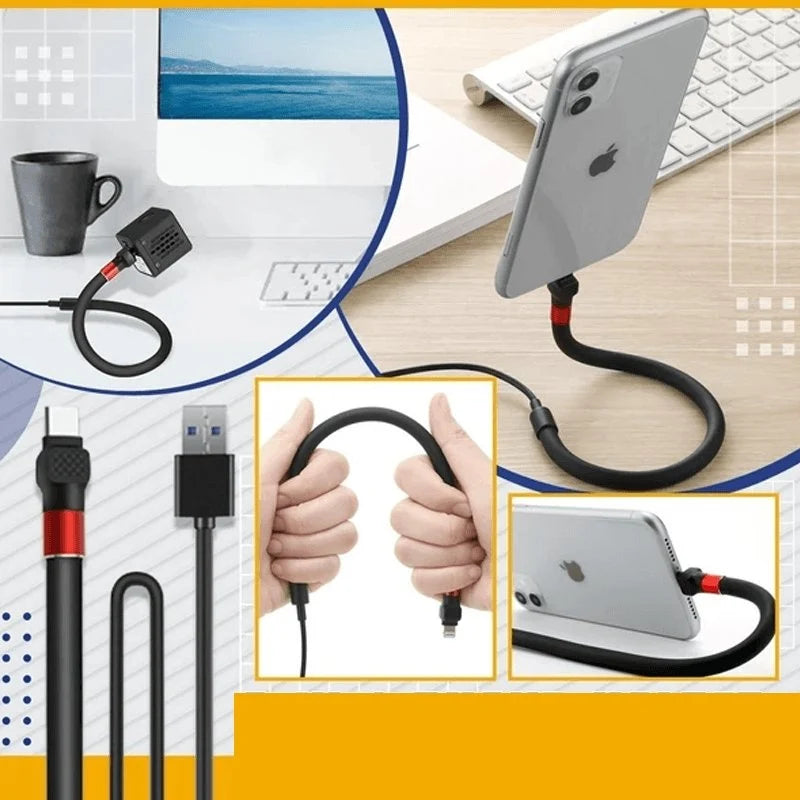 Phone Charging Cable 3-in-1 Fast Charging & Adjustable Stand