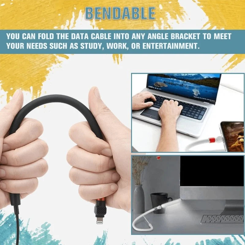 Phone Charging Cable 3-in-1 Fast Charging & Adjustable Stand