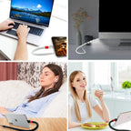 Phone Charging Cable Foldable Stand Multi-Connector 2.4A