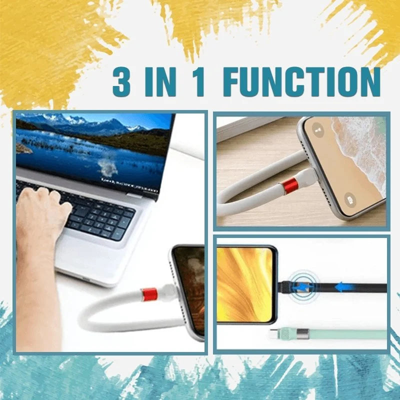 Phone Charging Cable Foldable Stand Multi-Connector 2.4A