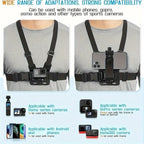 Phone Chest Mount Adjustable Straps Smartphones & Action Cameras