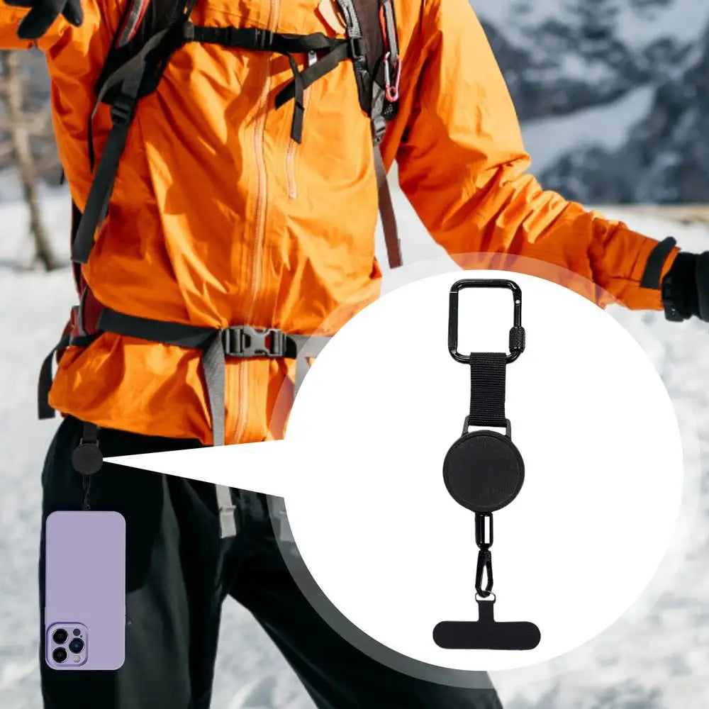 Phone Holder Anti-Theft Retractable Steel Tether & Belt Clip