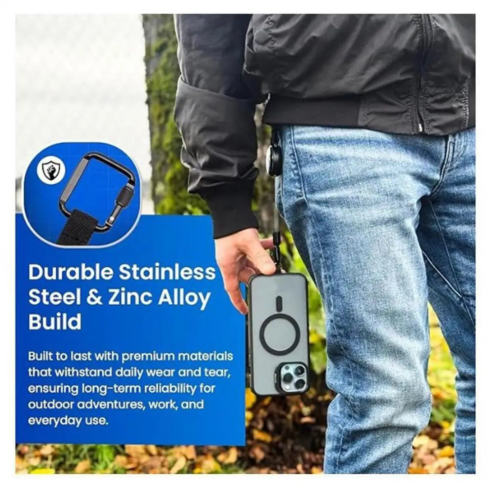 Phone Holder Anti-Theft Retractable Steel Tether & Belt Clip