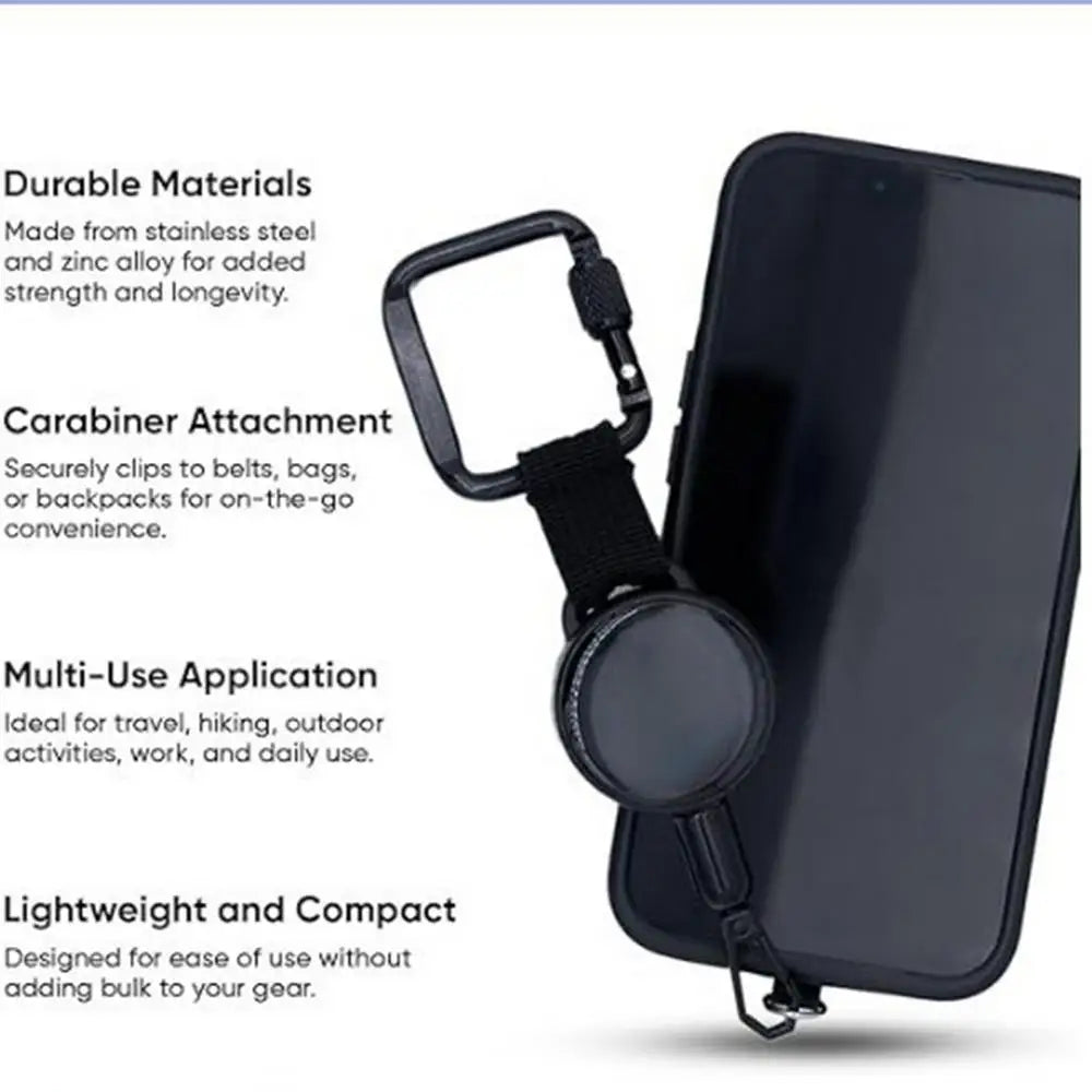 Phone Holder Anti-Theft Retractable Steel Tether & Belt Clip