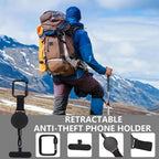 Phone Holder Anti-Theft Retractable Steel Tether & Belt Clip