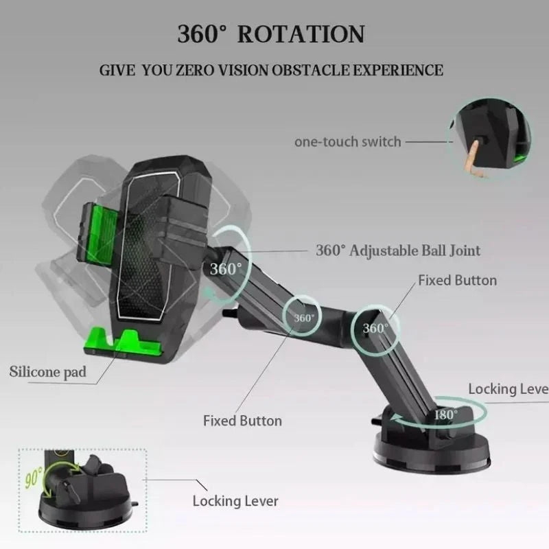 Phone Mount Long-Reach 16.9-Inch Gel Suction