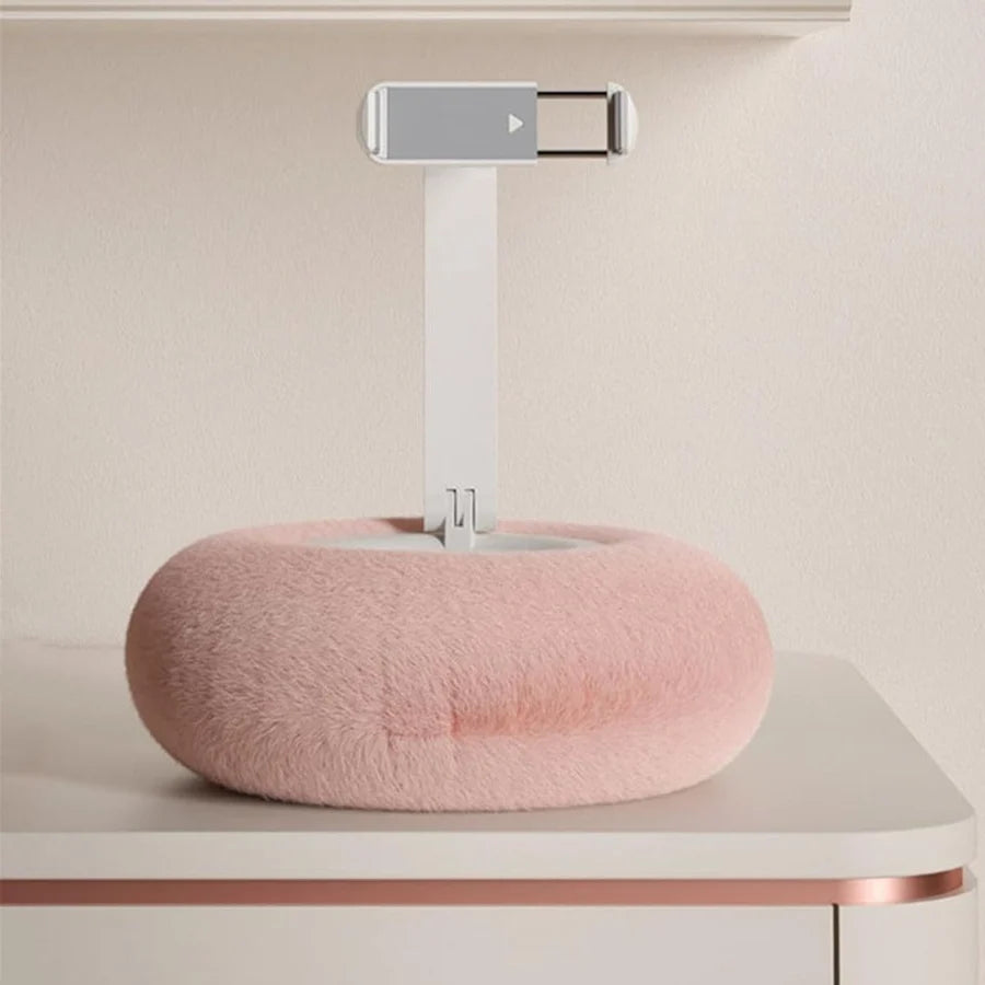 Phone Pillow Holder Plush Ergonomic Adjustable Slot & Snack Bowl