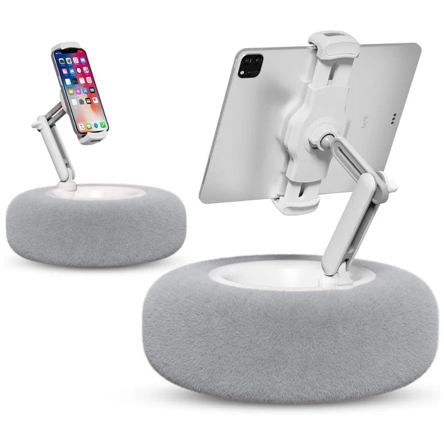 Phone Pillow Holder Plush Ergonomic Adjustable Slot & Snack Bowl