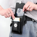 Phone Pouch Slim Faux Leather Belt Attachment
