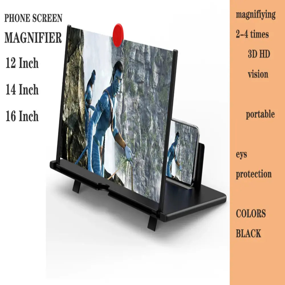 Phone Screen Magnifier 16-Inch 3D HD Acrylic Lens Foldable