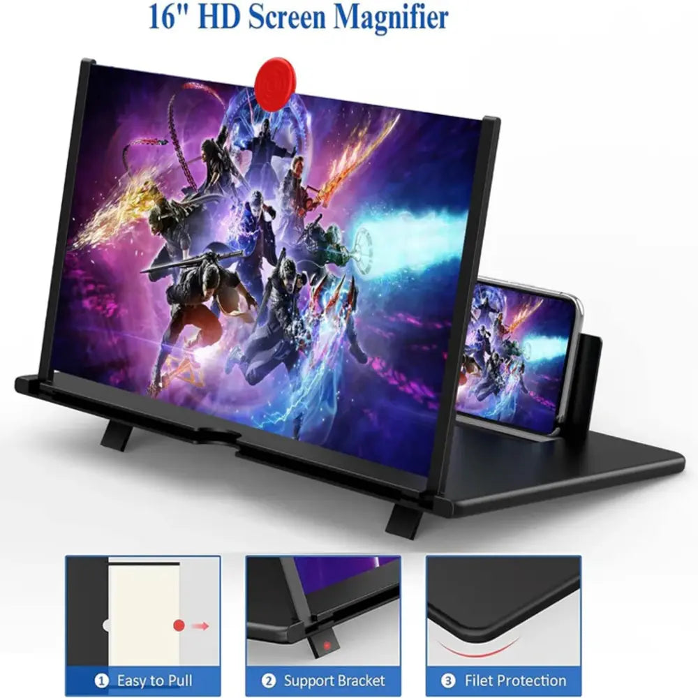 Phone Screen Magnifier 16-Inch Foldable 3D Acrylic Lens
