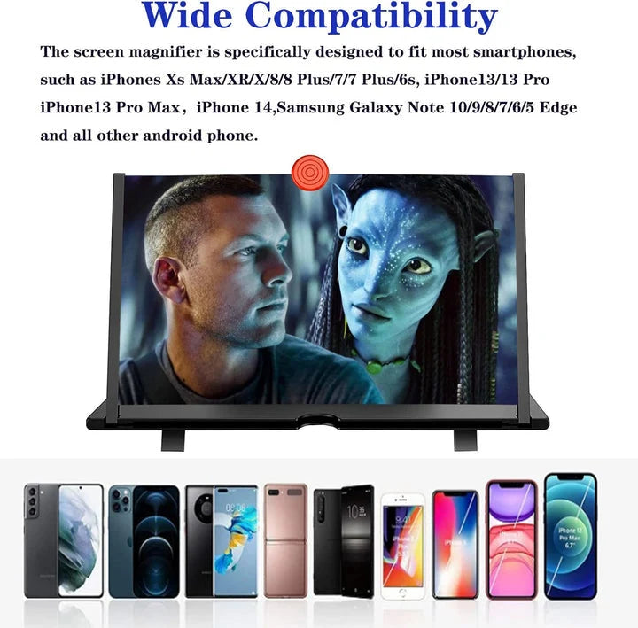 Phone Screen Magnifier 16-Inch Foldable 3D Acrylic Lens
