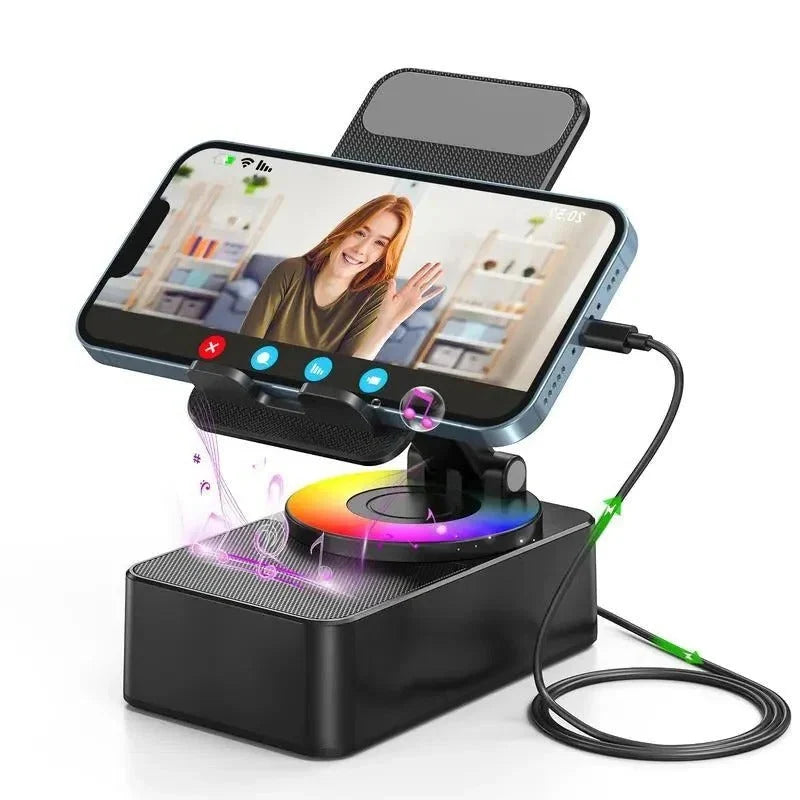 Phone & Tablet Speaker Stand Foldable Bluetooth 5.3 1500mAh