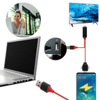 Phone-To-TV HDMI Adapter Lightning USB-C Micro With Power Cable