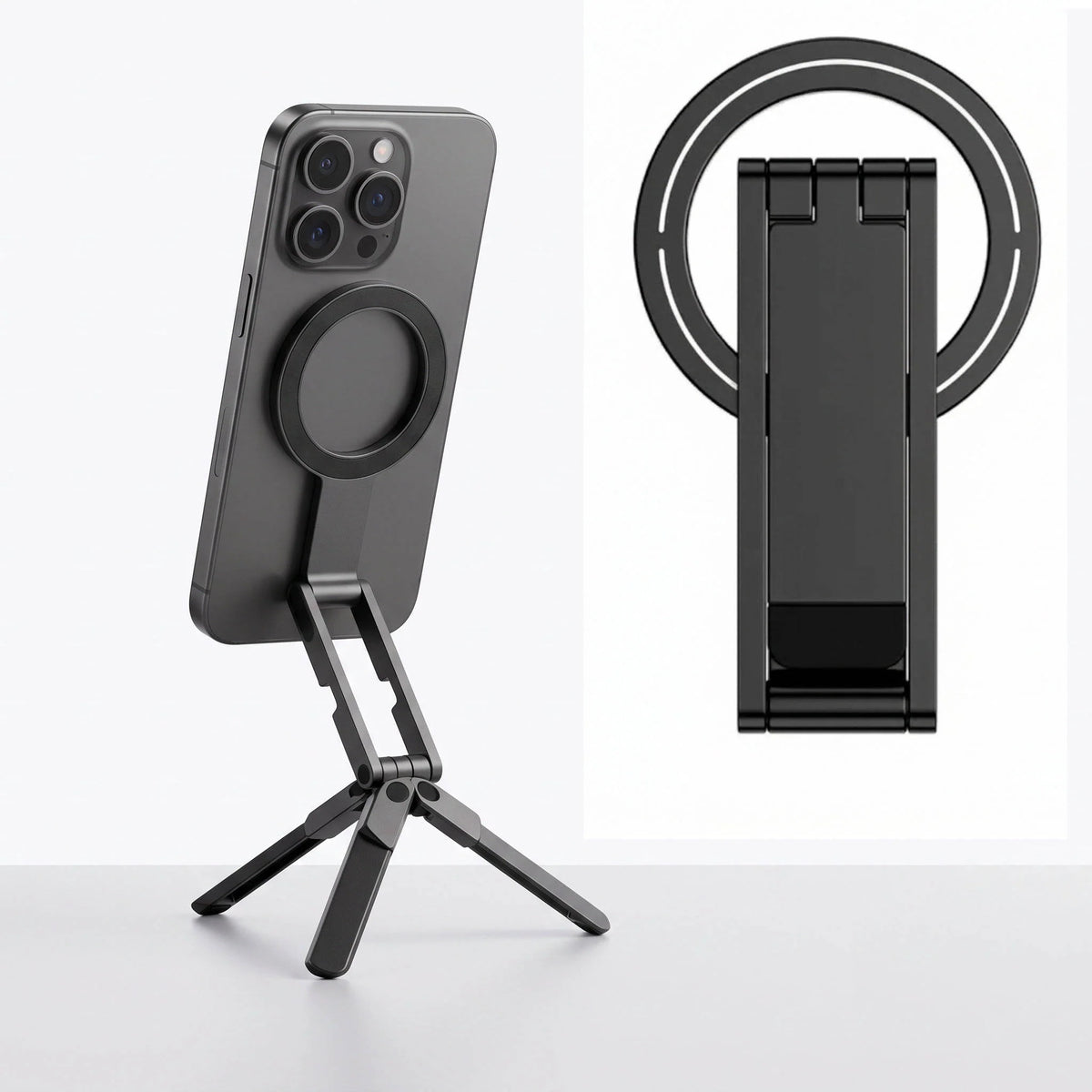 Phone Tripod Stand Foldable Aluminum Magnetic Quick Mount