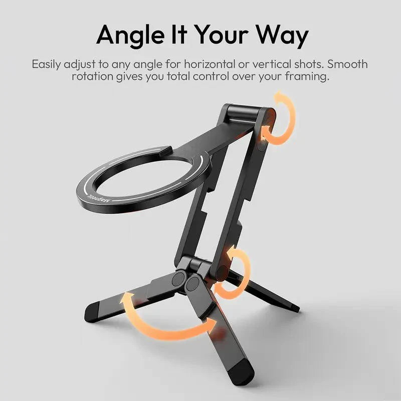 Phone Tripod Stand Foldable Aluminum Magnetic Quick Mount