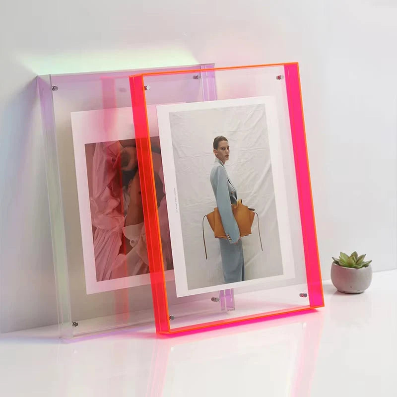 Photo Frame Double-Layer Acrylic Colored Edge