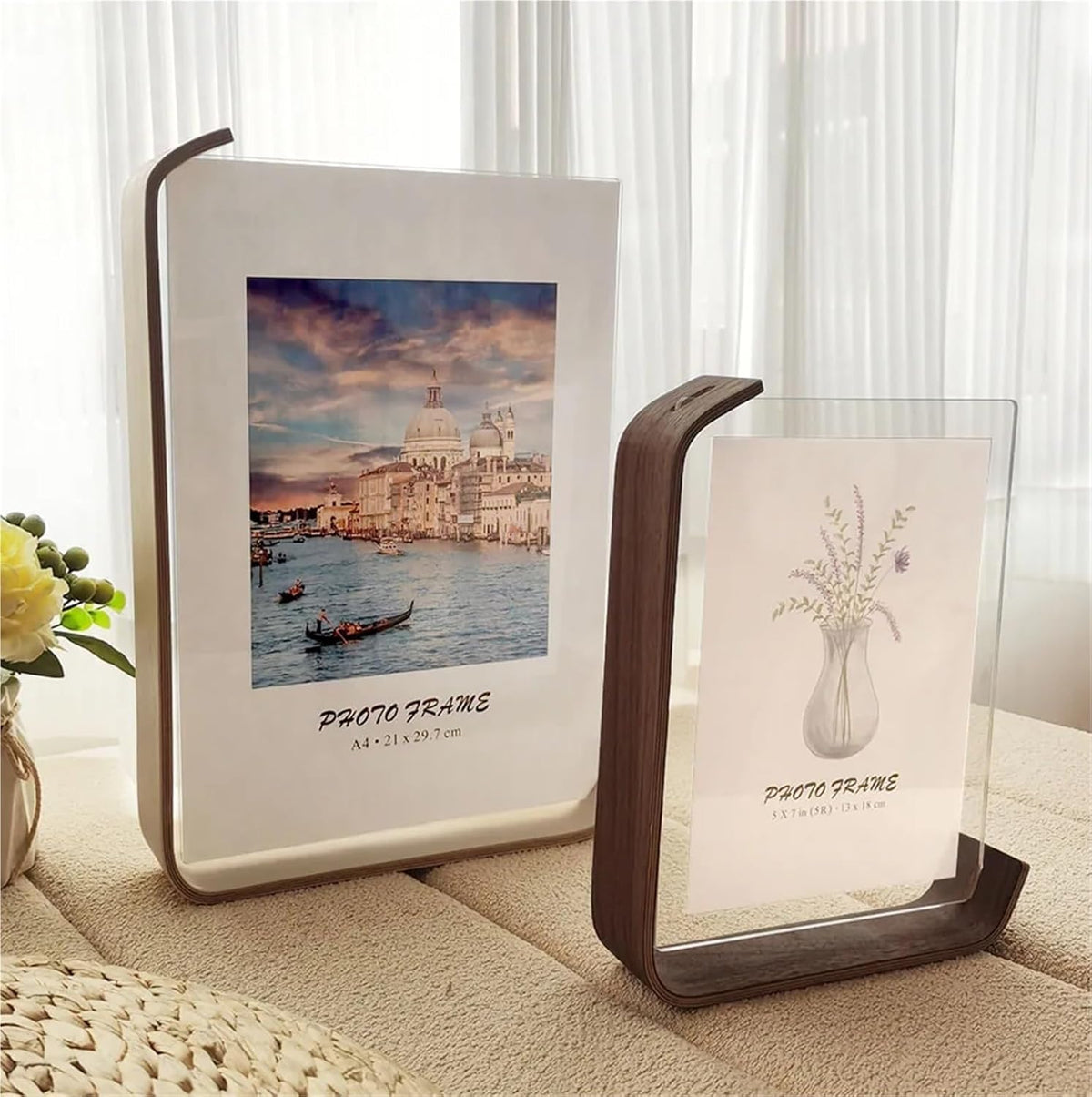 Photo Frame Double-Sided Beech Wood & Shatter-Resistant Acrylic