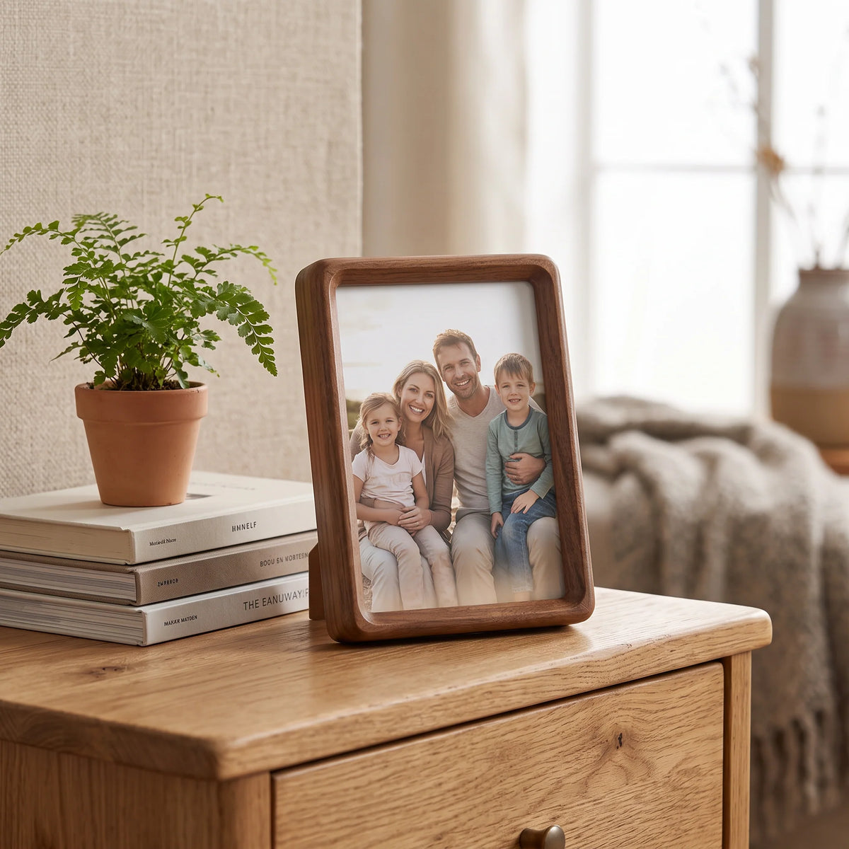 Photo Frame Solid Walnut Clear Acrylic & Bamboo Back