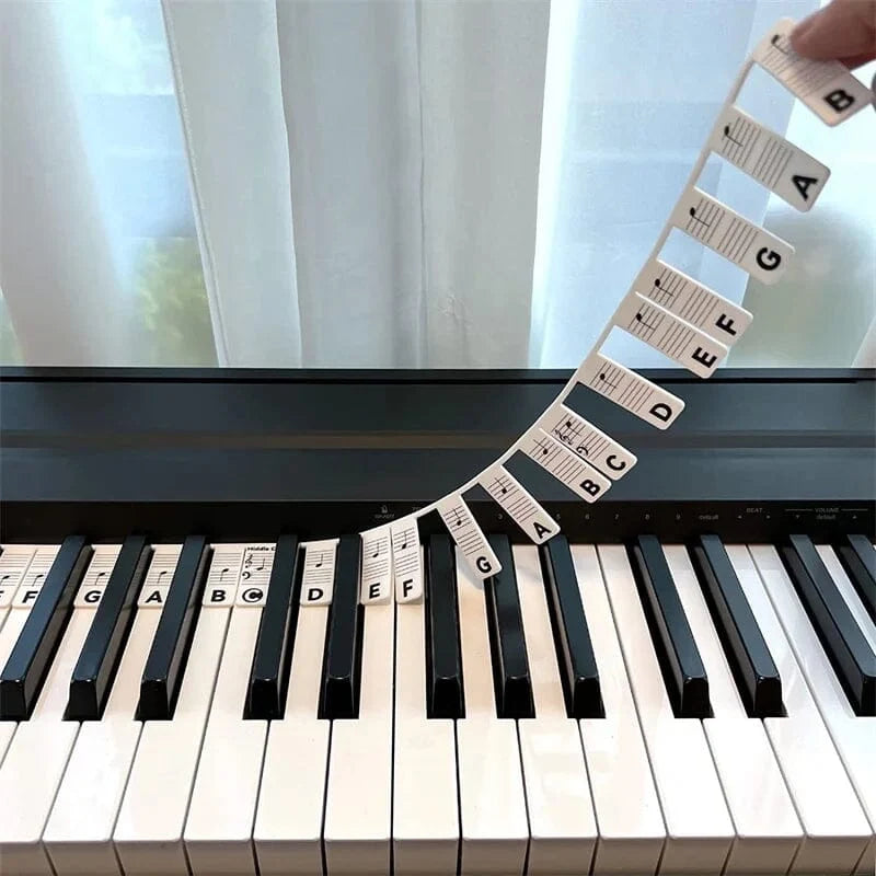 Piano & Keyboard Note Labels Reusable Silicone Double Staff