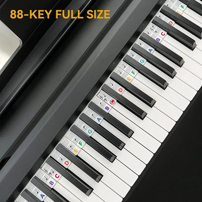 Piano & Keyboard Note Labels Reusable Silicone Double Staff