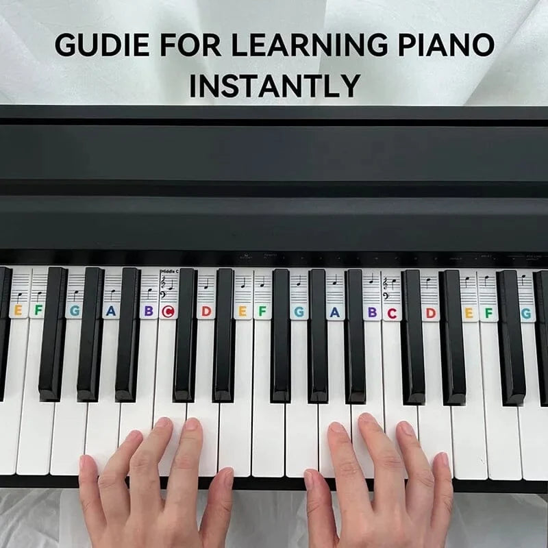 Piano & Keyboard Note Labels Reusable Silicone Double Staff