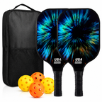 Pickleball Paddle Set Graphite Face Honeycomb Core Cushioned Grip