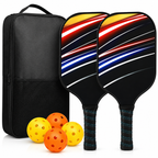 Pickleball Paddle Set Graphite Face Honeycomb Core Cushioned Grip