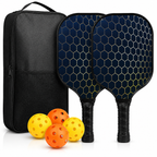 Pickleball Paddle Set Graphite Face Honeycomb Core Cushioned Grip