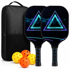 Pickleball Paddle Set Graphite Face Honeycomb Core Cushioned Grip