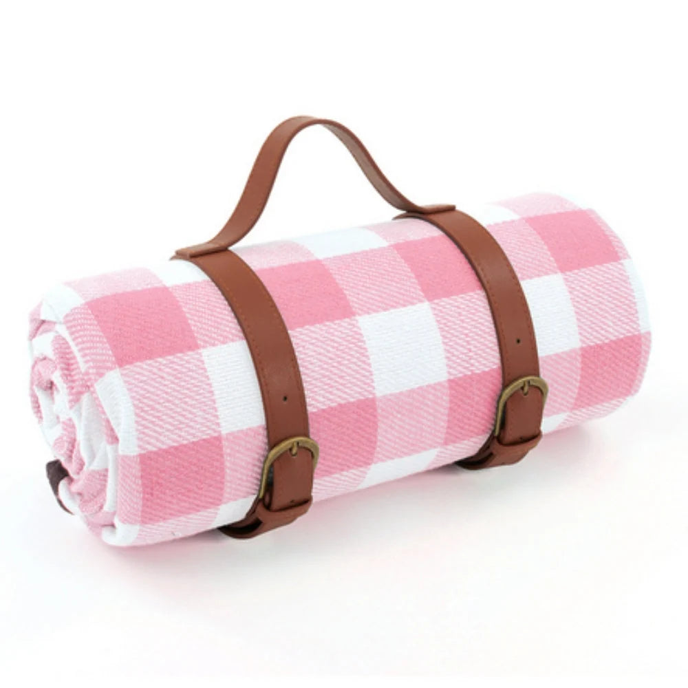 Picnic Blanket Foldable Soft Acrylic Top & Waterproof Bottom