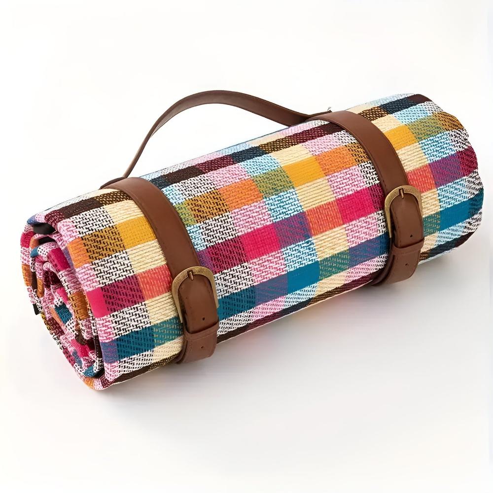 Picnic Blanket Foldable Soft Acrylic Top & Waterproof Bottom