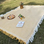 Picnic Blanket Woven Boho Tassel Fringe Lightweight & Foldable