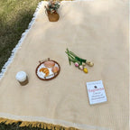 Picnic Blanket Woven Boho Tassel Fringe Lightweight & Foldable