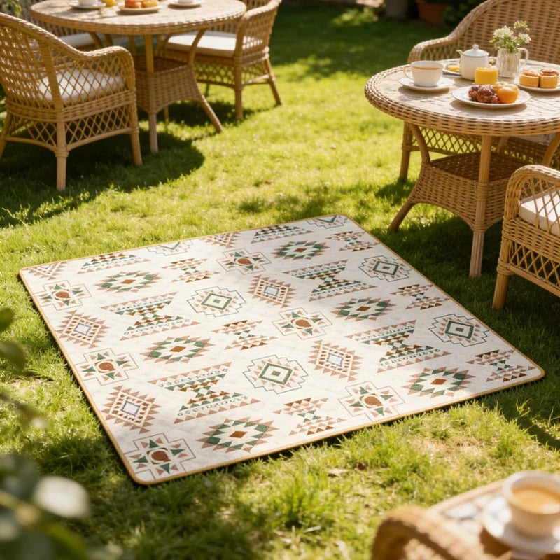 Picnic Mat Bohemian Geometric Print Moisture-Resistant