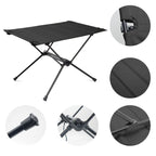 Picnic Table Foldable Aluminum Frame Weather Resistant