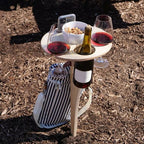 Picnic Table Foldable Anti-Wobble Spike Wine & Glass Holder